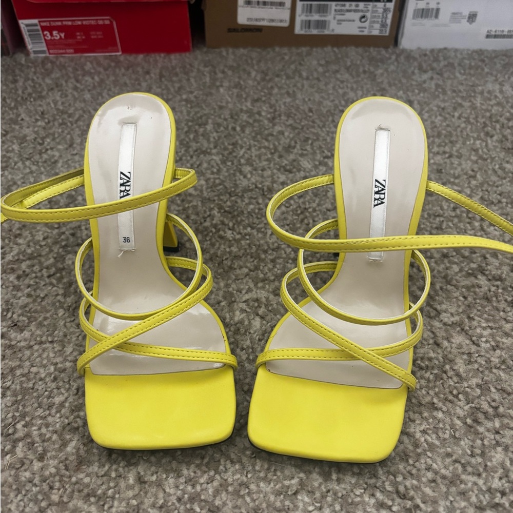 Square toe heels